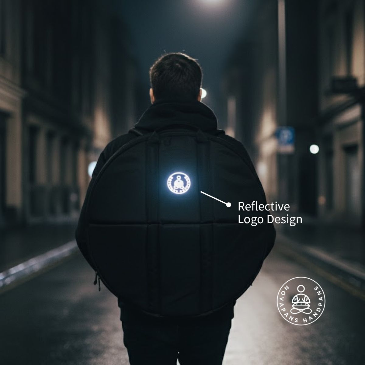 手碟後背包加厚款 手碟肩背包 反光logo間使用-novapans handpans